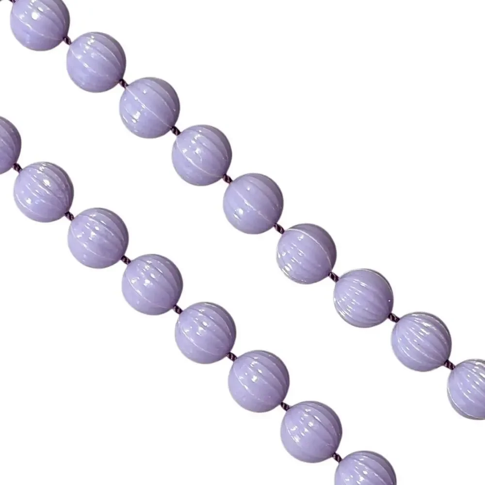 Sarah Coventry Lavender Beaded Necklace Vintage 36in Knotted Acrylic